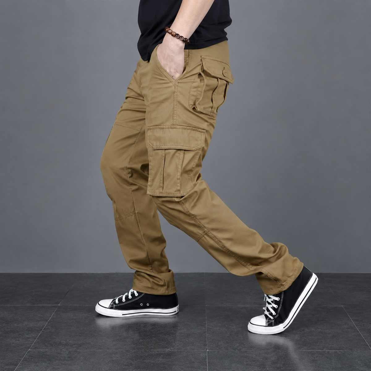 Loose Casual Street Style Cargo Pant With Drawstring For Men