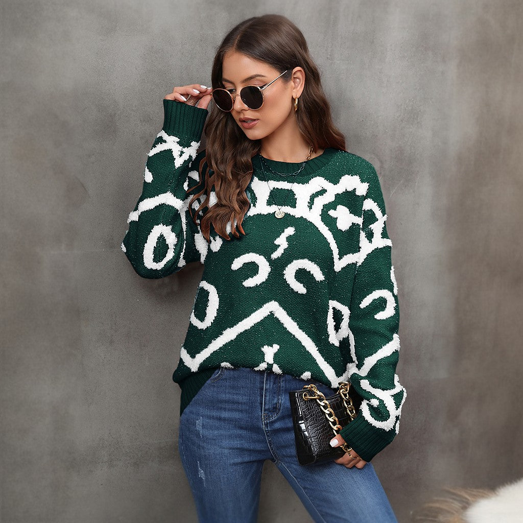 Bedruckter Pullover mit Weihnachtsmotiv