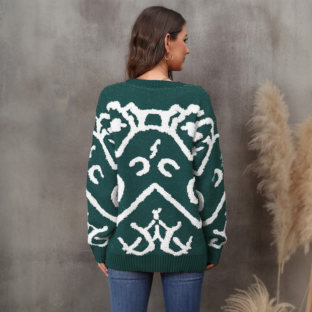 Bedruckter Pullover mit Weihnachtsmotiv
