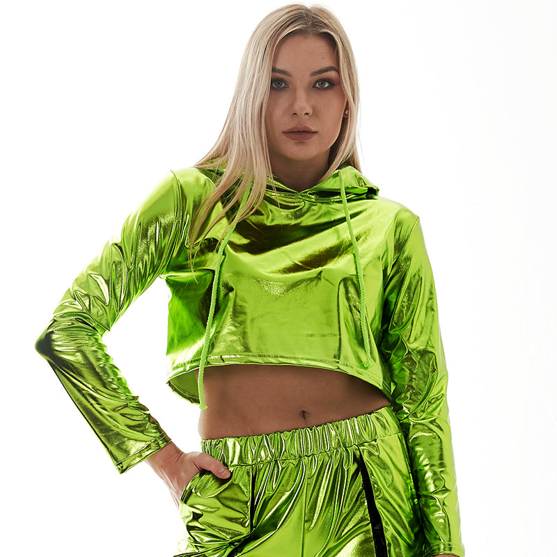 Long Sleeve Short Crop Loose Pullover Hoodie