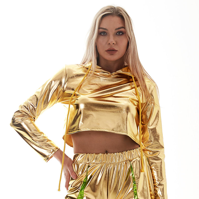 Long Sleeve Short Crop Loose Pullover Hoodie