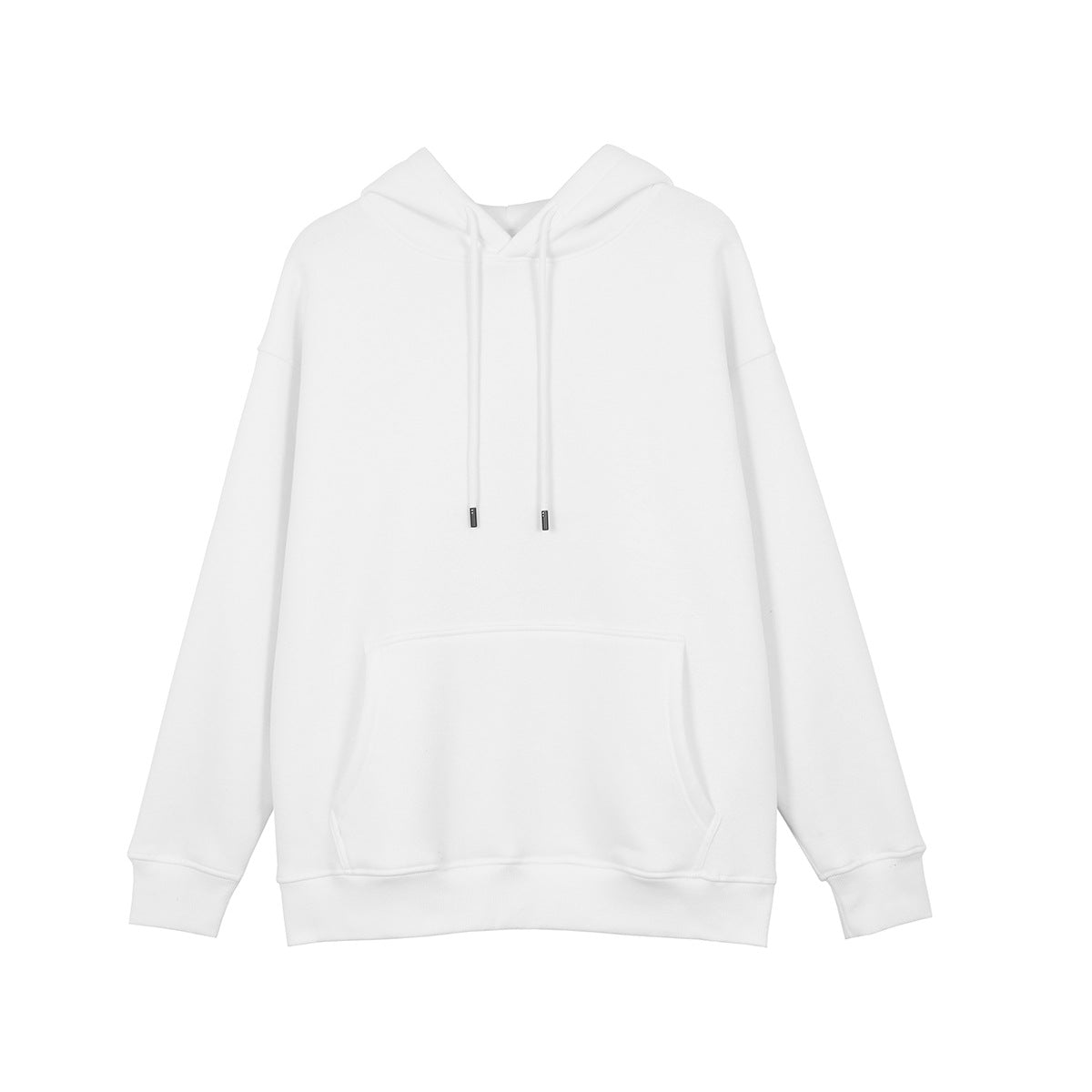 Relaxed Fit Long Fleece Plain Thick Hoodie