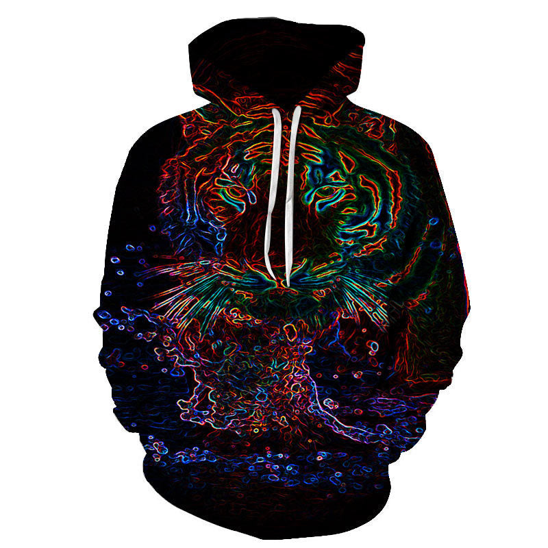 Mehrfarbiger, eleganter, digital bedruckter 3D-Hoodie