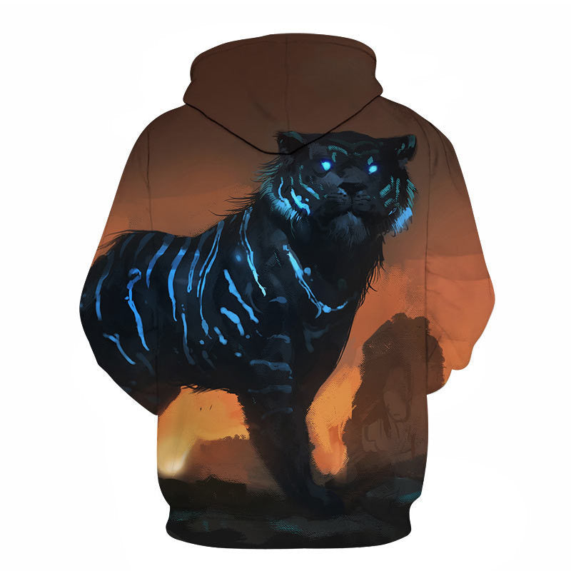 Mehrfarbiger, eleganter, digital bedruckter 3D-Hoodie