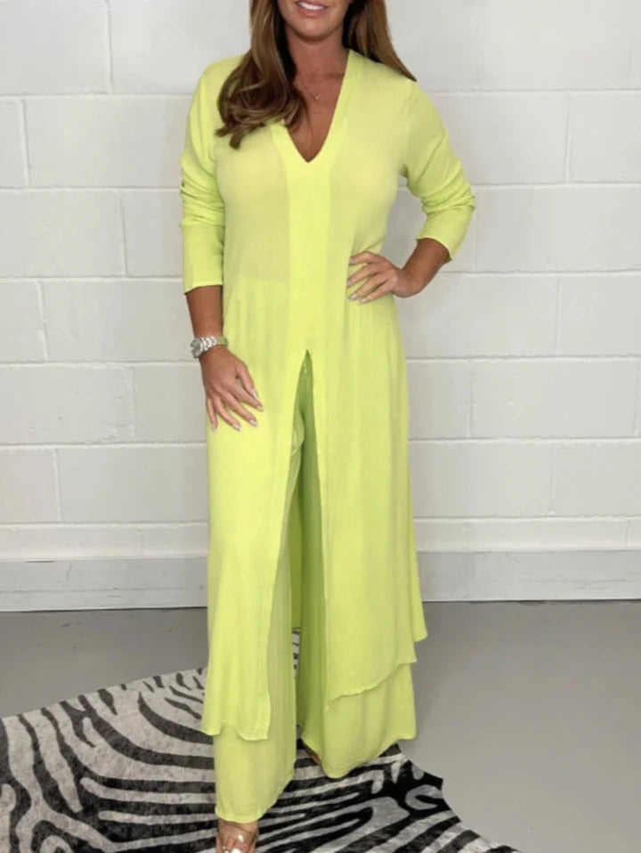 Costume décontracté 2 pièces avec haut long et pantalon