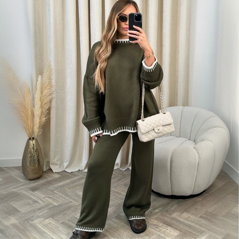 2 Pieces Knitted Long Winter Suit