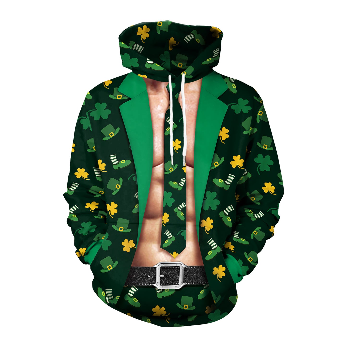 Multi Shade Leaf Printed 3D Hoodie