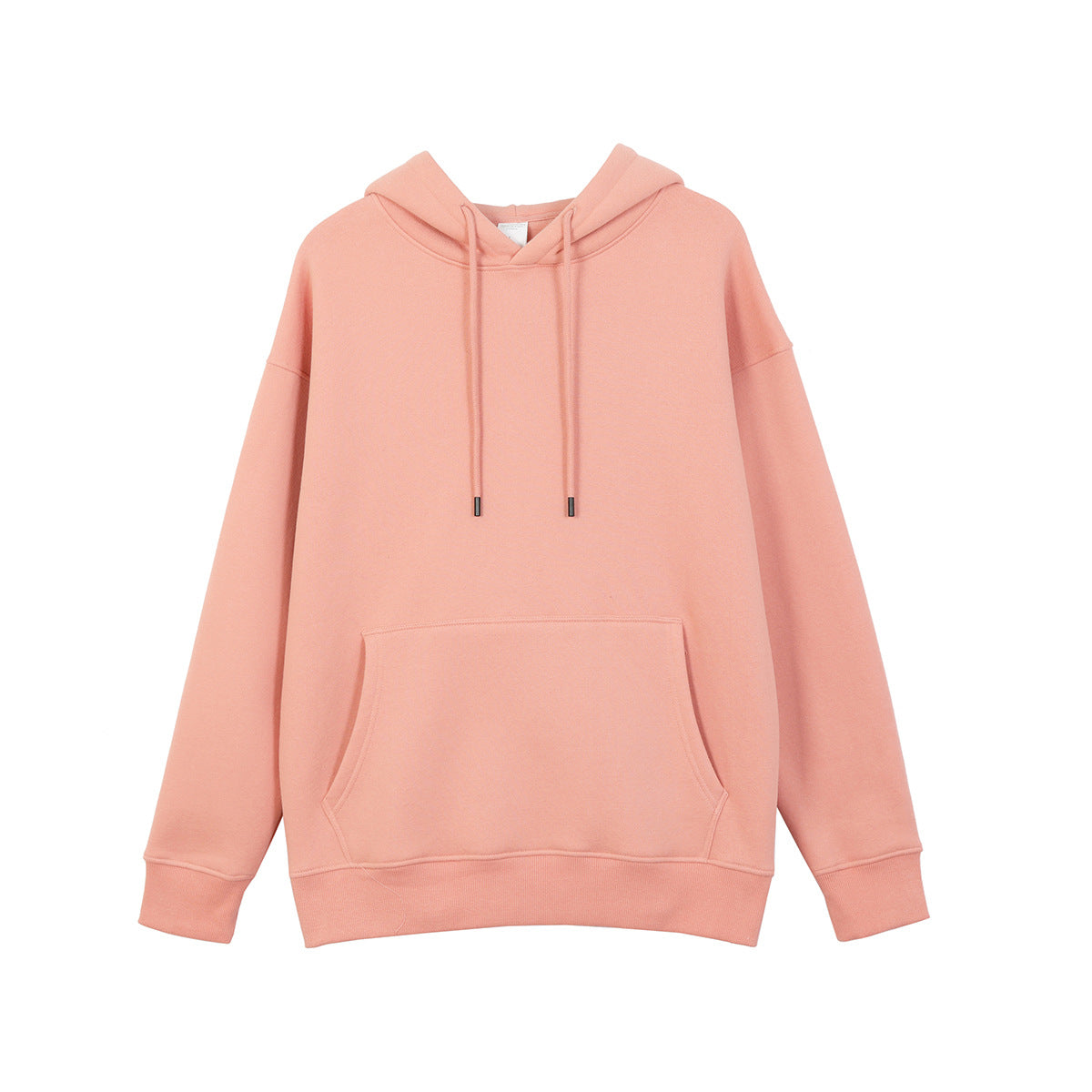 Relaxed Fit Long Fleece Plain Thick Hoodie