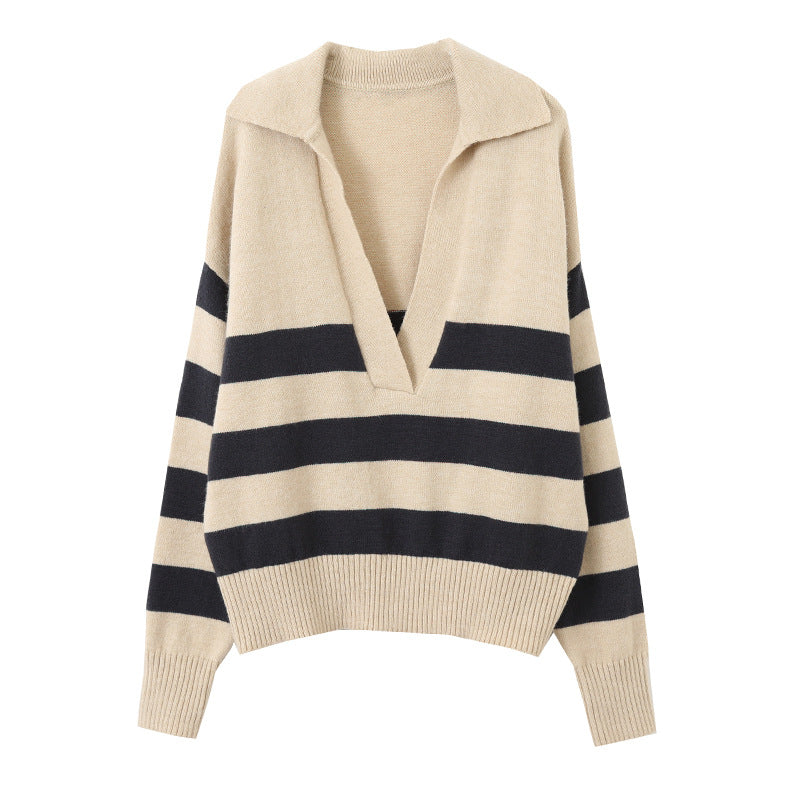 Casual Large Striped Loose Pullover Sweater