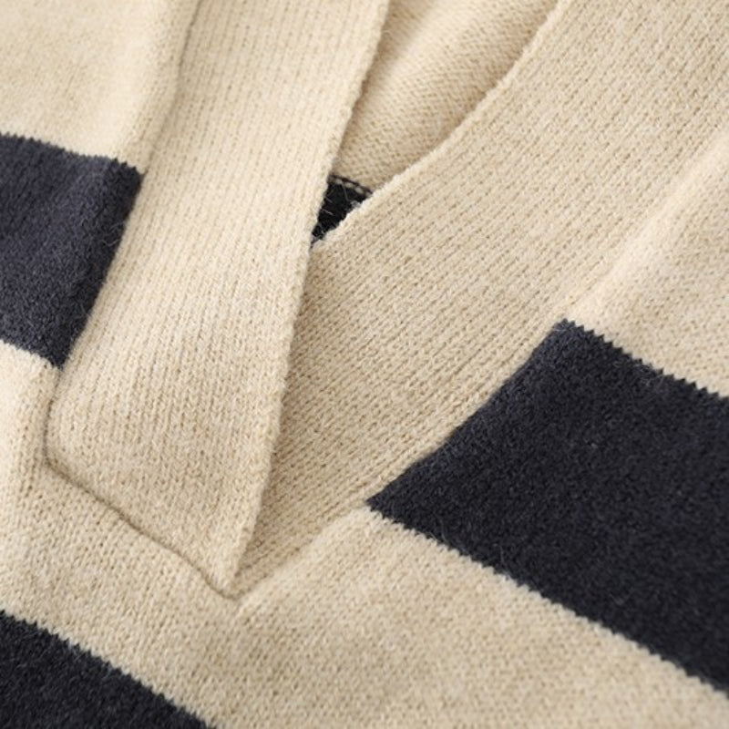 Casual Large Striped Loose Pullover Sweater