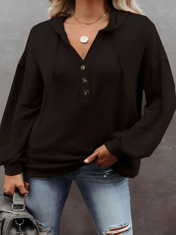 Casual Loose Solid Color Sweatshirt Hoodie