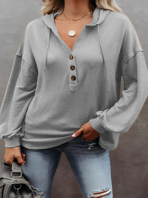 Casual Loose Solid Color Sweatshirt Hoodie