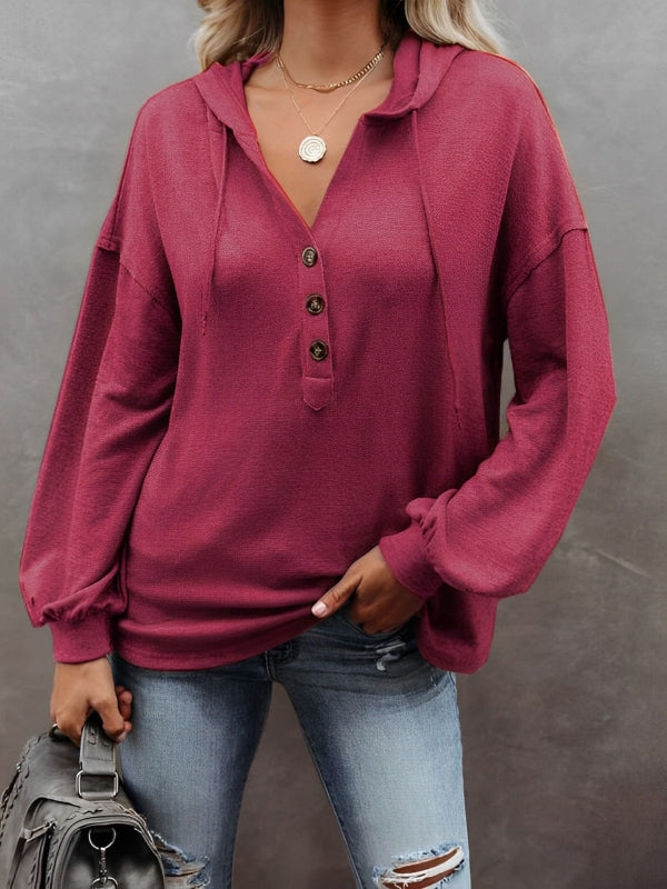 Casual Loose Solid Color Sweatshirt Hoodie