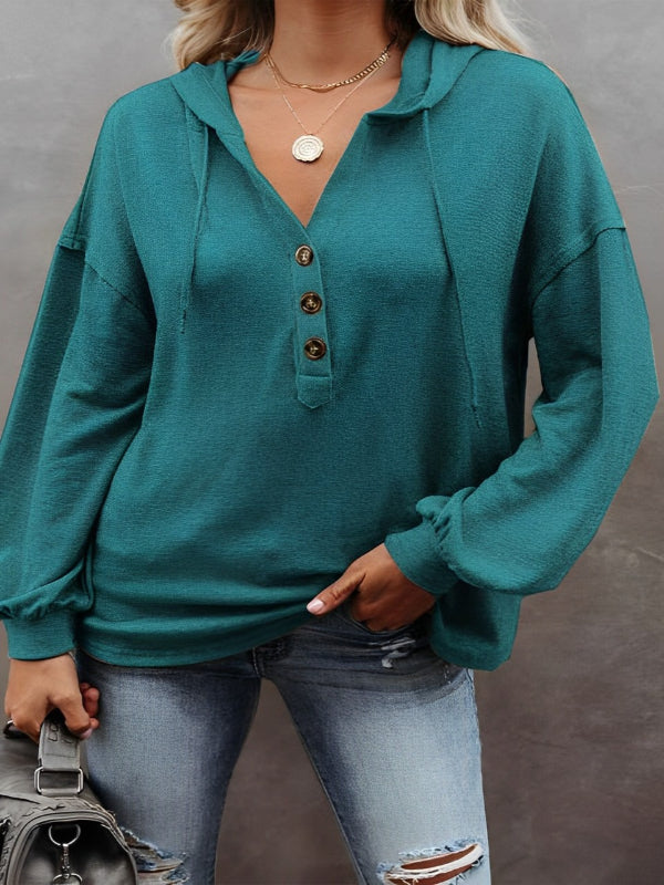 Casual Loose Solid Color Sweatshirt Hoodie