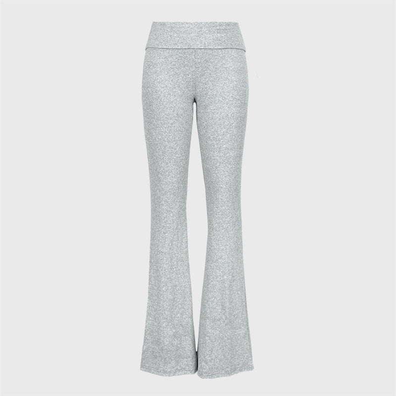 Pantalon douillet coupe slim à cloche