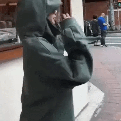 Letter Box Pocket Knit Frog Hoodie