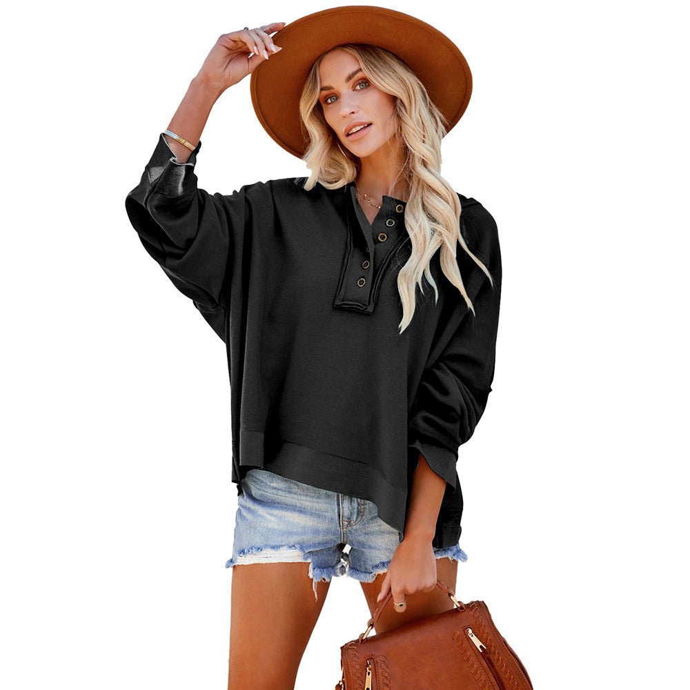 Cozy Button Knit Thick Sweater Hoodie