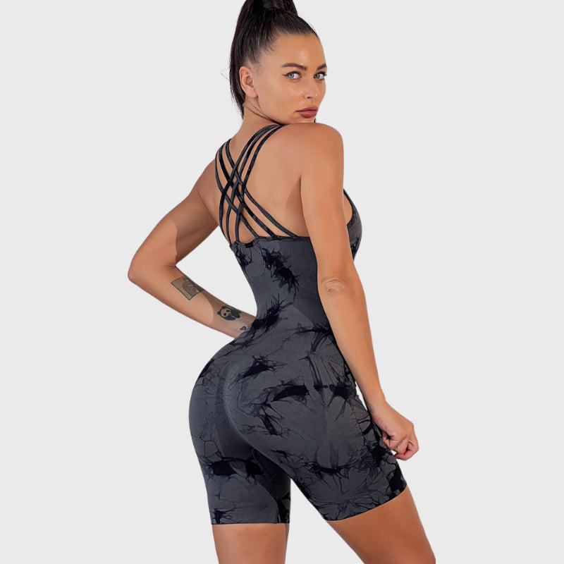 Nahtloser Fitness-Strampler mit mehreren Trägern