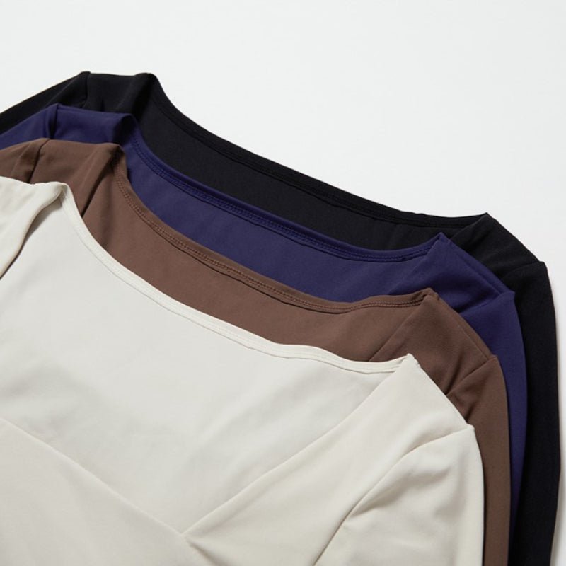 Sporty Long Sleeve Square Collar Jumpsuit