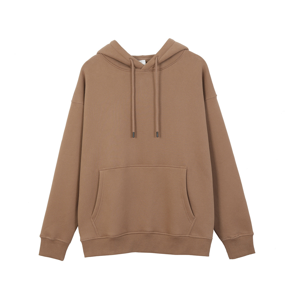 Relaxed Fit Long Fleece Plain Thick Hoodie