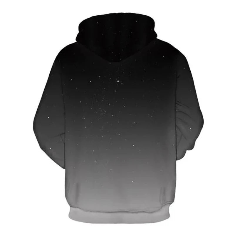 Sliced Moon 3D Printed Casual Hoodie