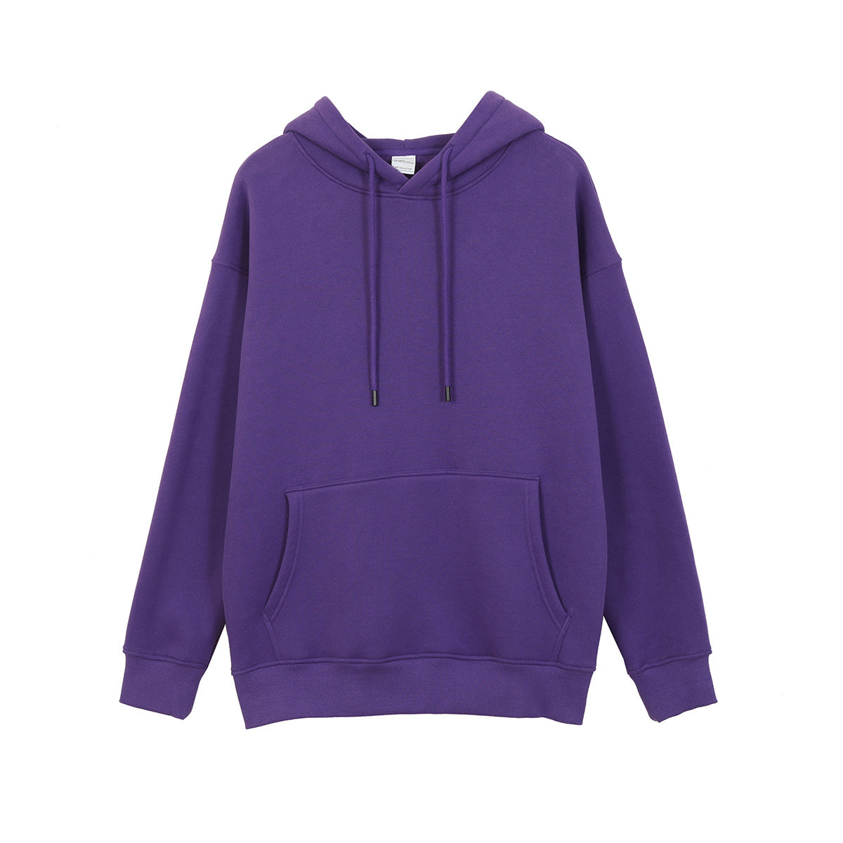 Relaxed Fit Long Fleece Plain Thick Hoodie