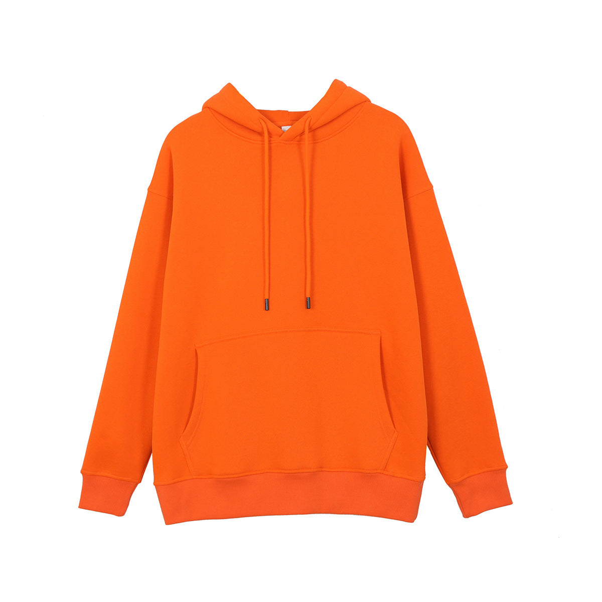 Relaxed Fit Long Fleece Plain Thick Hoodie