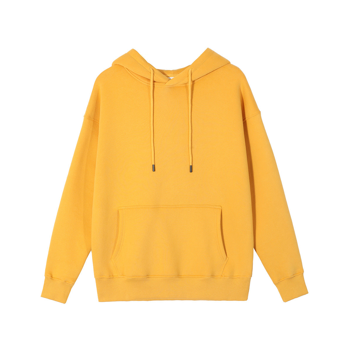 Relaxed Fit Long Fleece Plain Thick Hoodie