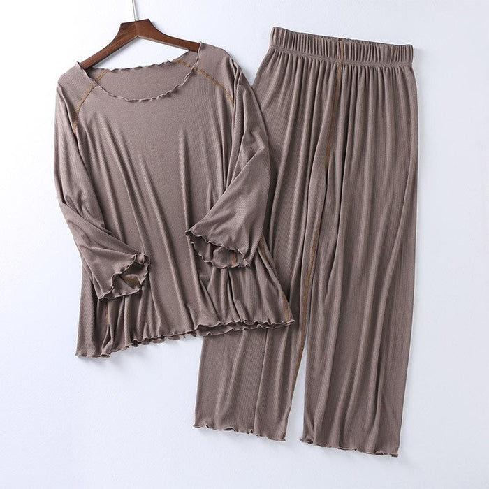 Women's Wide-Legged Pants Pajama Set Ensemble