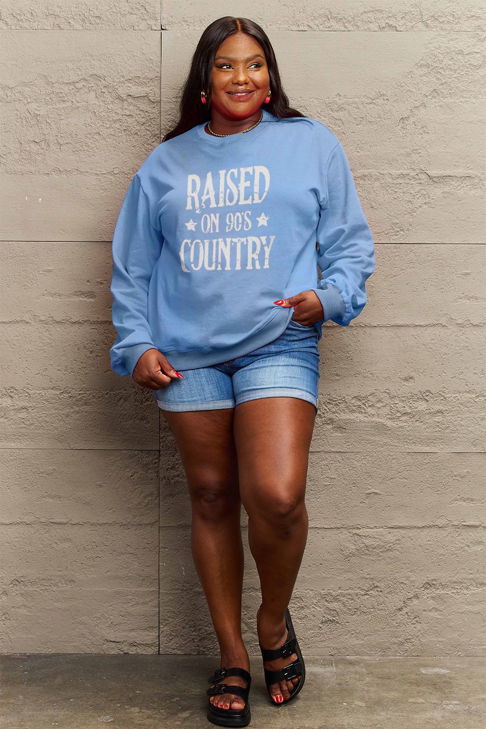 RAISED ON 90S COUNTRY Graphic Printed Sweatshirt