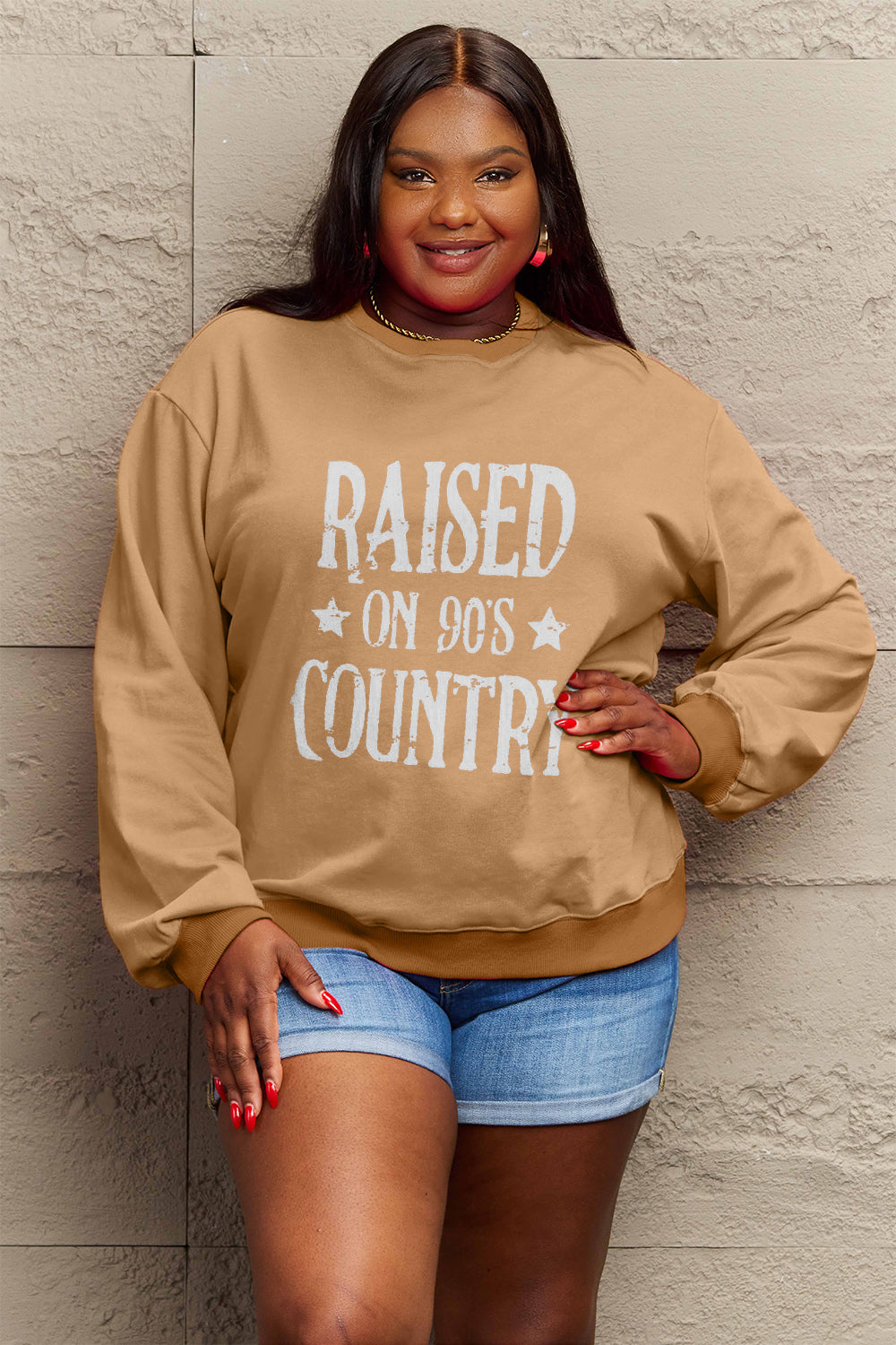 RAISED ON 90S COUNTRY Graphic Printed Sweatshirt