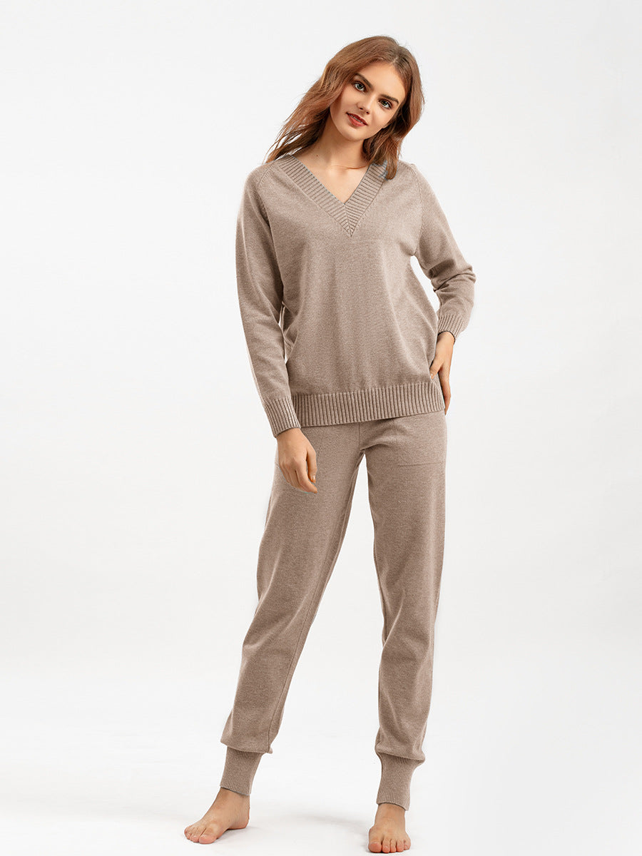 2 Pieces Winter Casual Pullover Sweater Pant Set