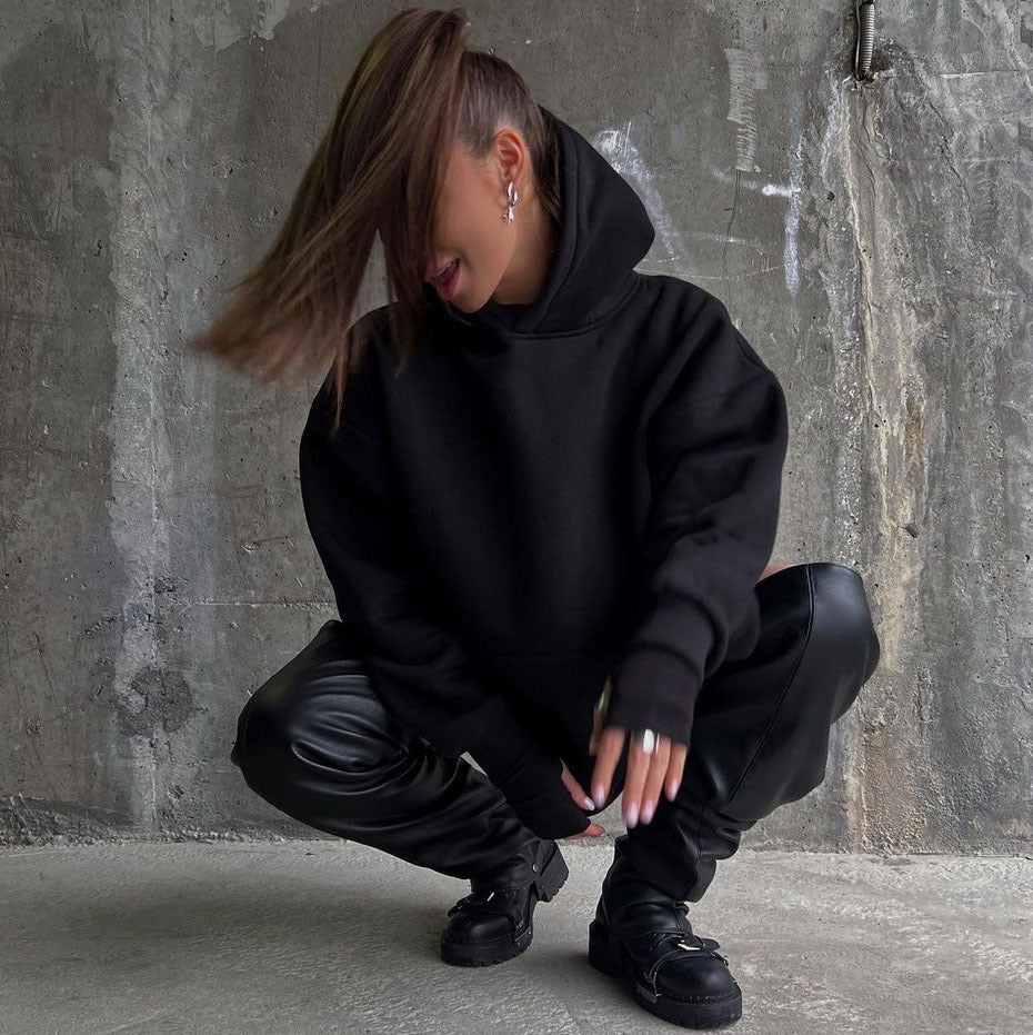 Letters Printed Tassel Casual Hoodie