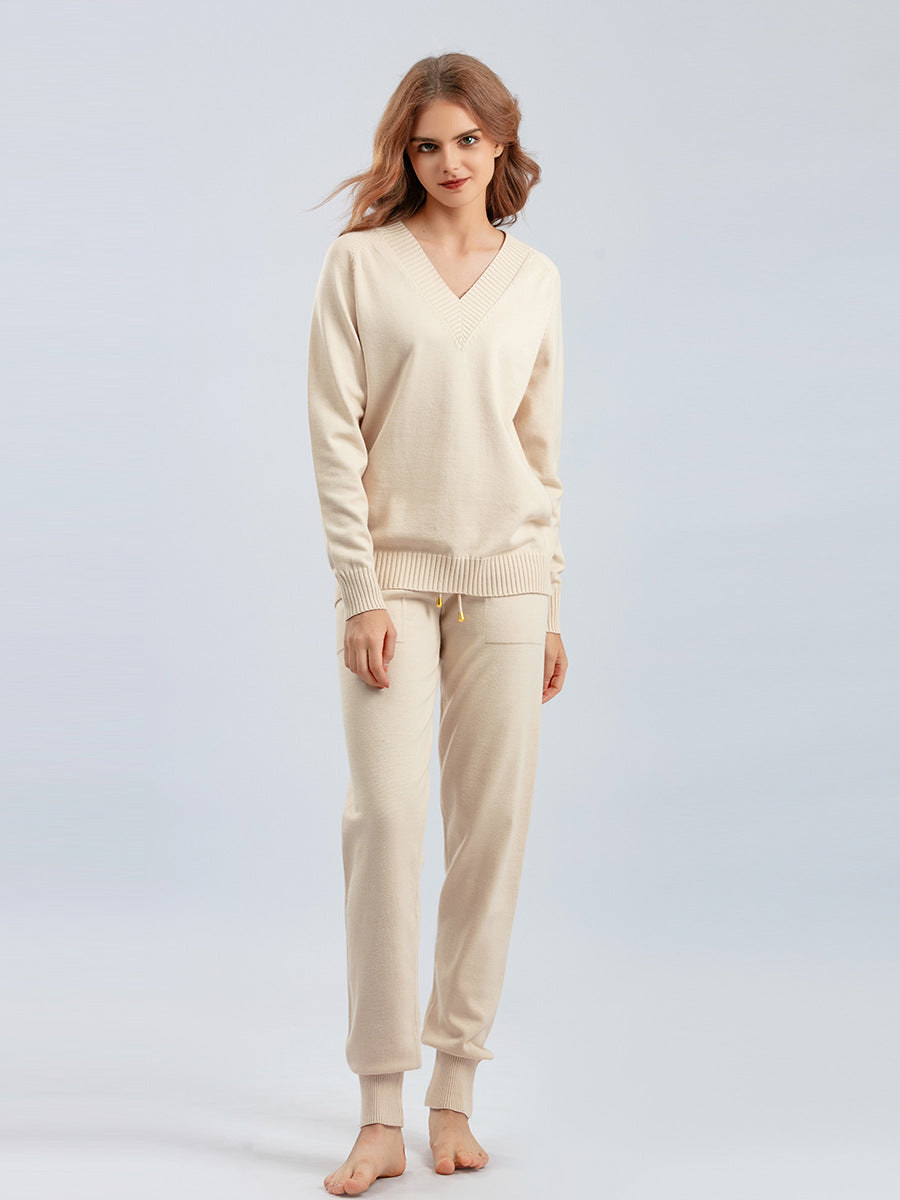 2 Pieces Winter Casual Pullover Sweater Pant Set