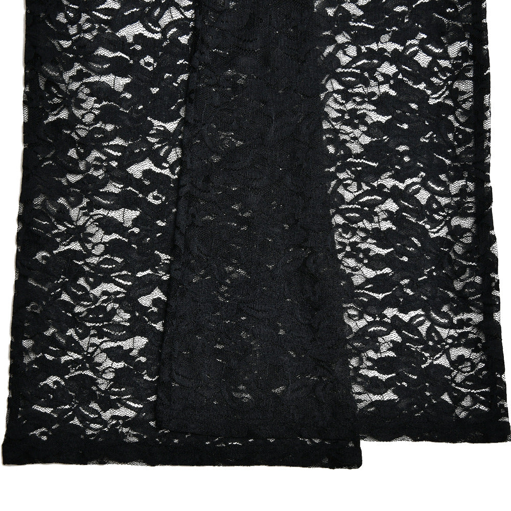 Floral Lace Slim Fit Hollow Out Flared Pants