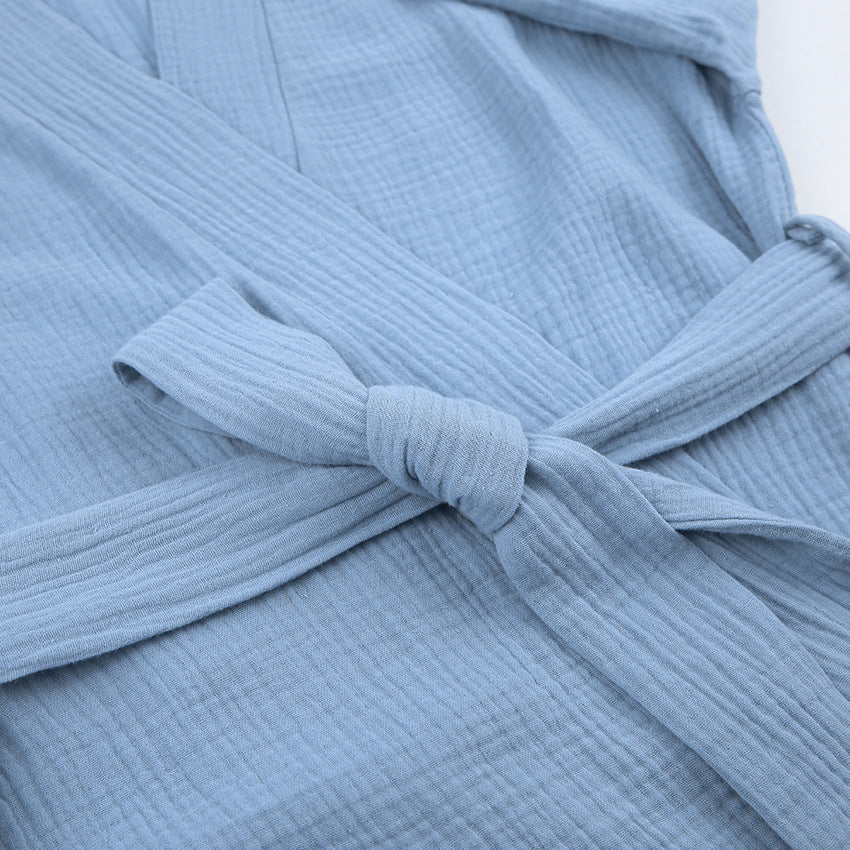 Casual Double Layer Short Cardigan Bathrobe