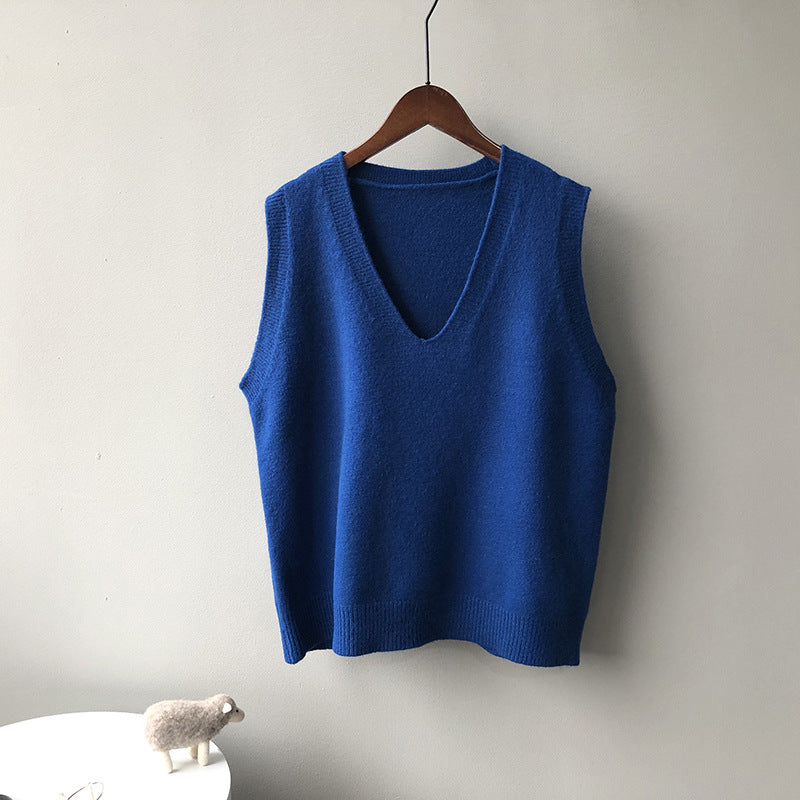 Casual Plain Knitted Sweater Vest