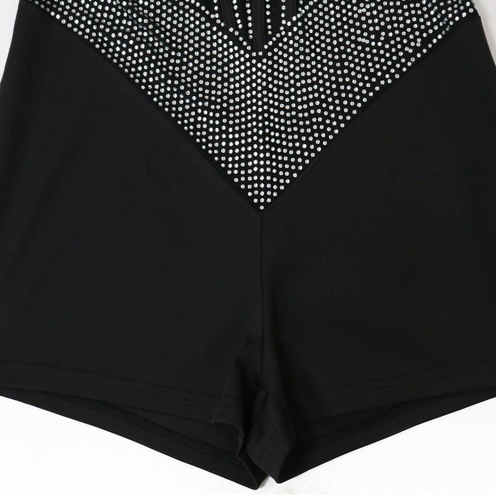 Neckholder, verführerischer, ärmelloser Strampler mit Ausschnitten