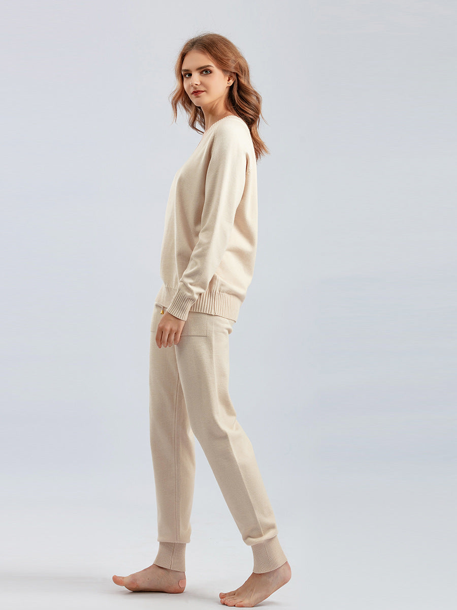 2 Pieces Winter Casual Pullover Sweater Pant Set