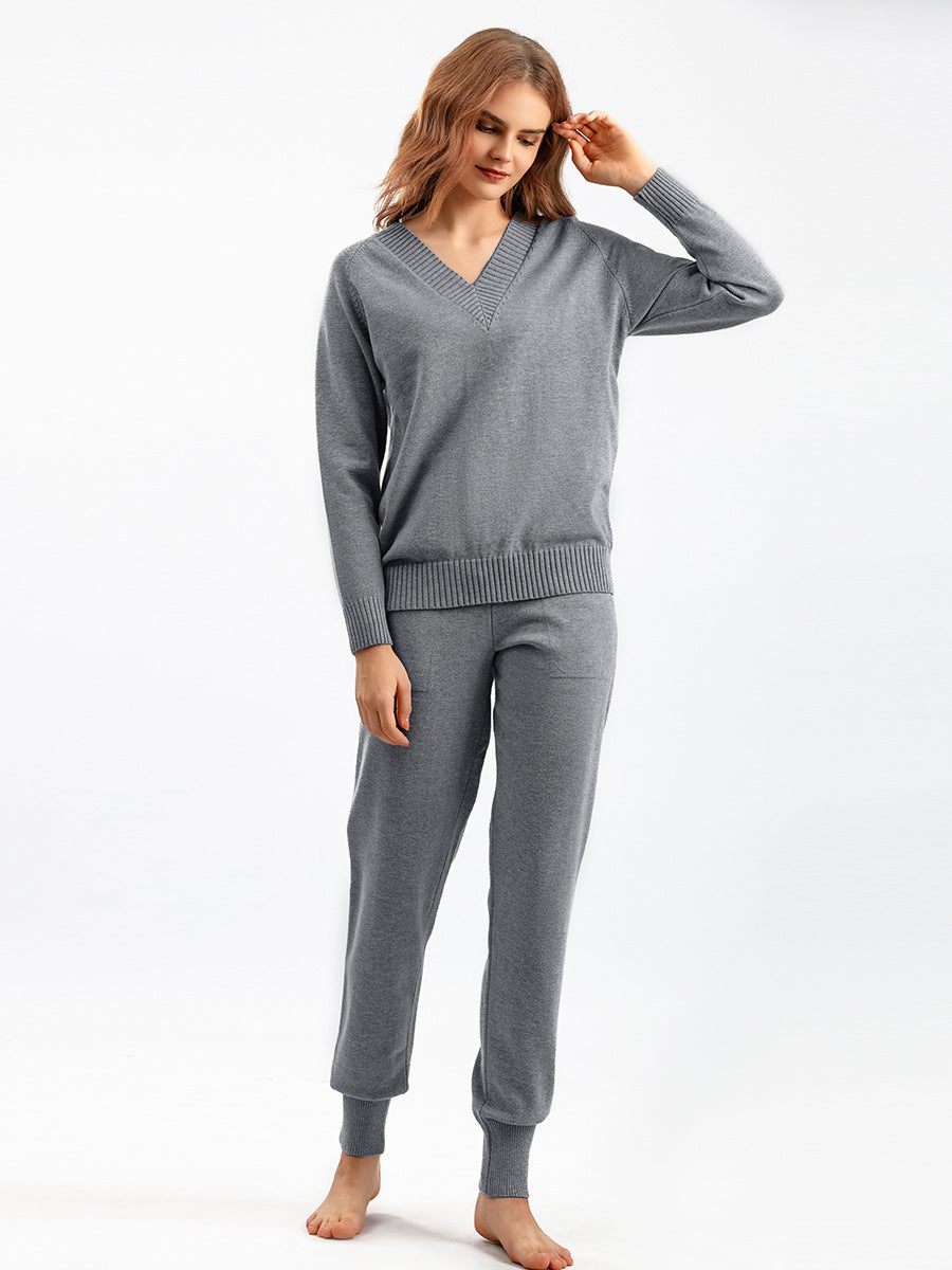 2 Pieces Winter Casual Pullover Sweater Pant Set