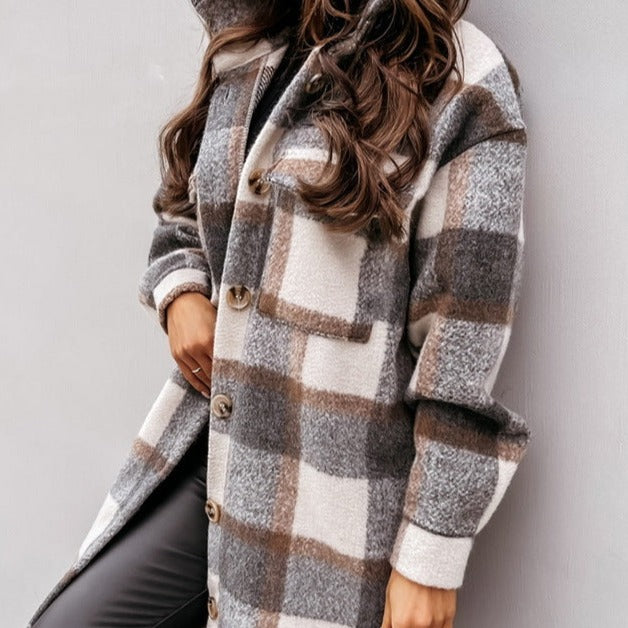 Long Collared Shacket Woolen Coat