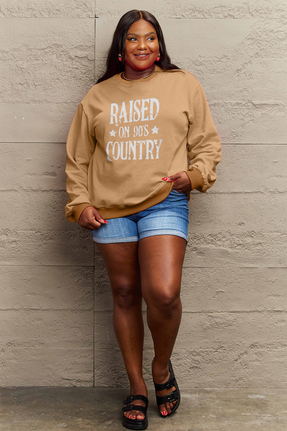 RAISED ON 90S COUNTRY Graphic Printed Sweatshirt