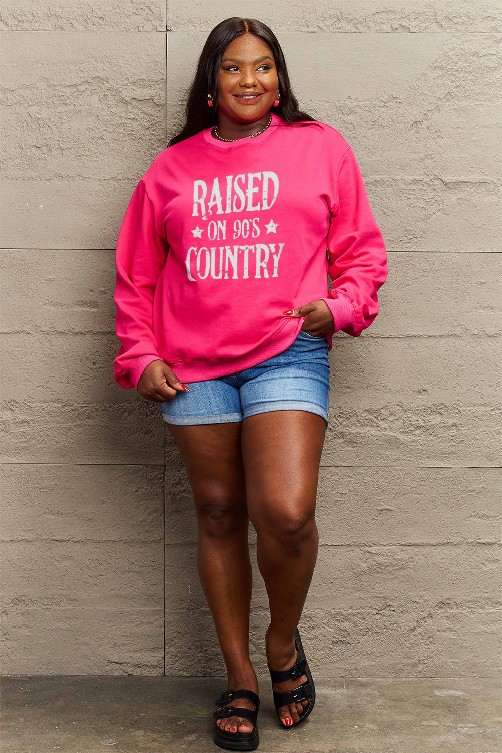 RAISED ON 90S COUNTRY Graphic Printed Sweatshirt