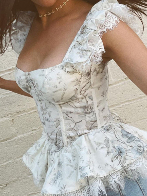 French Style Lace Keel Slim Fit Camisole