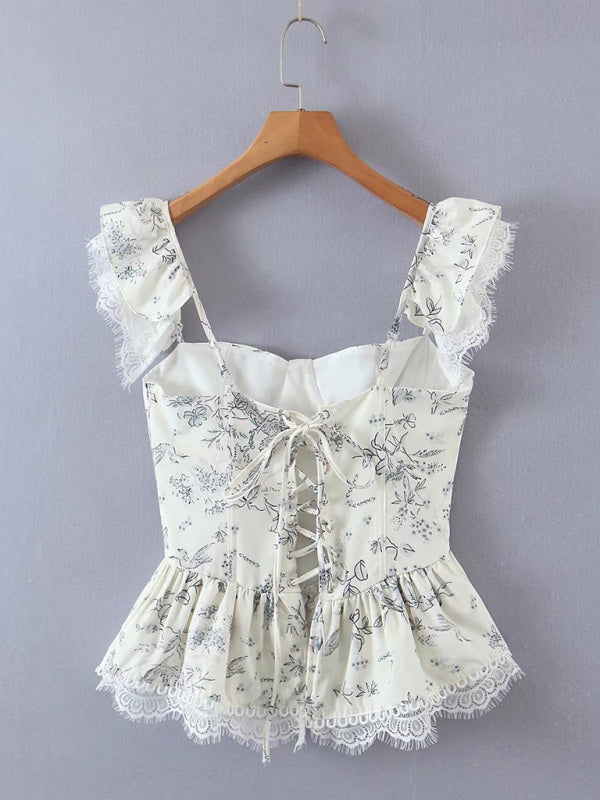 French Style Lace Keel Slim Fit Camisole