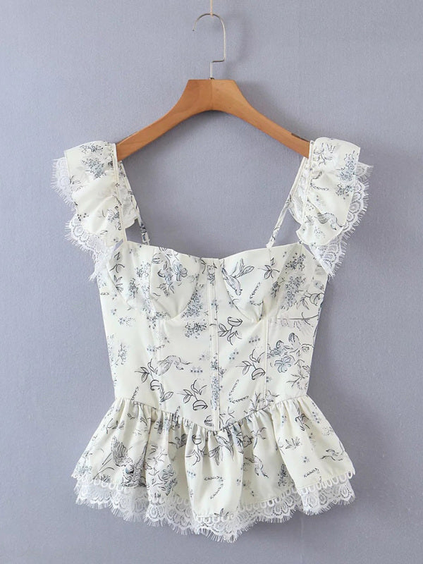 French Style Lace Keel Slim Fit Camisole