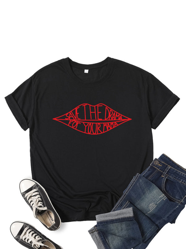 SAVE THE DRAMA Graphic Print Short Sleeve T Shirt