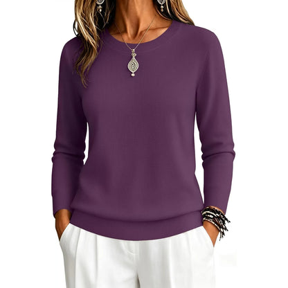 Classic Fall Long Sleeve Knit Top For Women