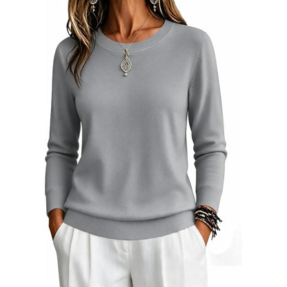 Classic Fall Long Sleeve Knit Top For Women