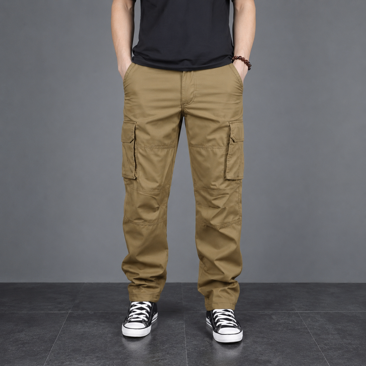Loose Casual Street Style Cargo Pant With Drawstring For Men